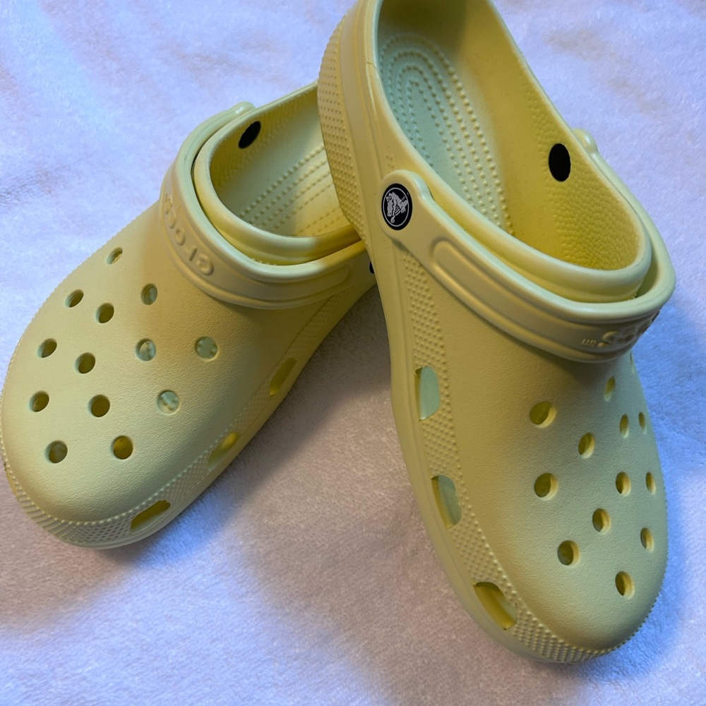 Yellow crocs. Women’s size 11. Hardly worn